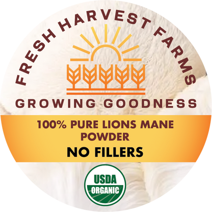 Lions Mane mushroom jar label lid