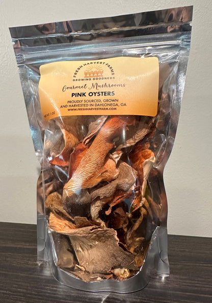 Pink Oyster Mushroom Caps (no stems)